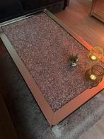 Salontafel spiegelglas met kristal, Ophalen, Gebruikt, 100 tot 150 cm, 50 tot 100 cm