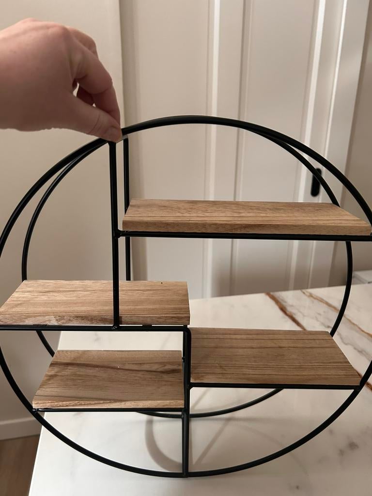 Industrieel wandrek met hout 3 stuks, Ophalen, Gebruikt