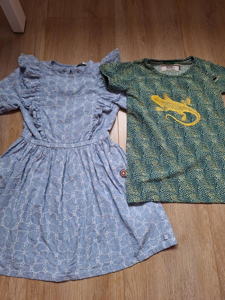 Zomer mt 122/128: mooie jurk WE en shirt 4funkyflavours!, WE, Meisje, Ophalen of Verzenden, Zo goed als nieuw
