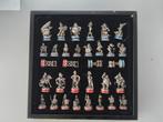 Uniek tinnen Asterix & Obelix schaakspel met marmeren bord, Ophalen, Nieuw