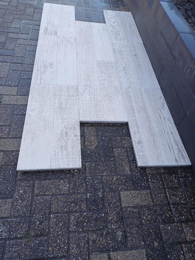 terras tegels 80x40 met houtlookmotief, Tuin en Terras, Nieuw, Ophalen of Verzenden, 10 m² of meer, Beton