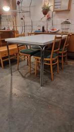 Vintage eettafel chroom buizenframe Jaren 70 80, Gebruikt, ,, Ophalen of Verzenden, ,