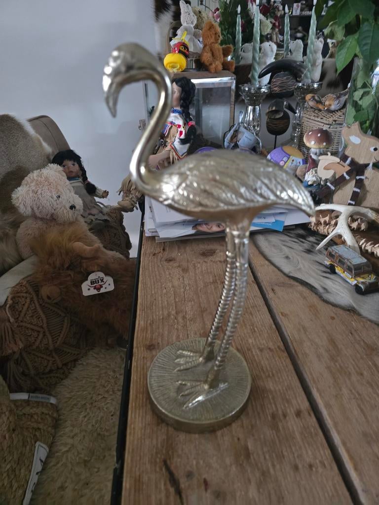 Flamingo van ijzer 32 cm, Ophalen of Verzenden