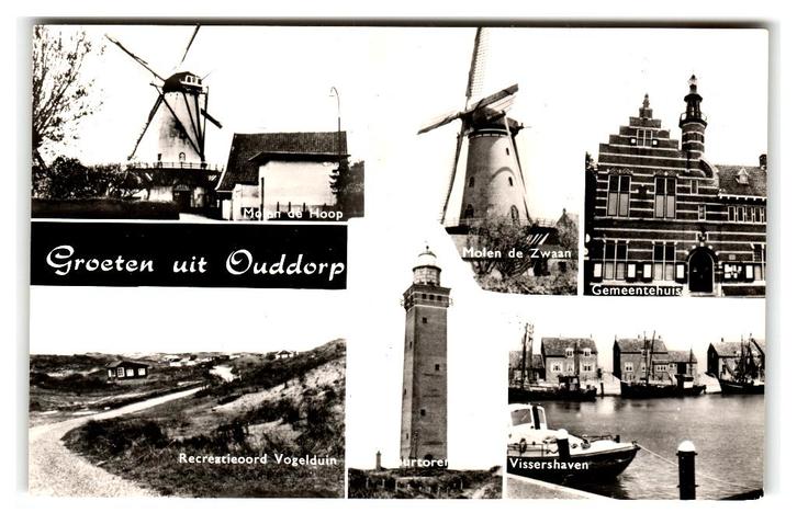 Ouddorp, Groeten uit Ouddorp - Molens, Verzamelen, Ansichtkaarten | Nederland, Gelopen, Zuid-Holland, 1960 tot 1980, Verzenden