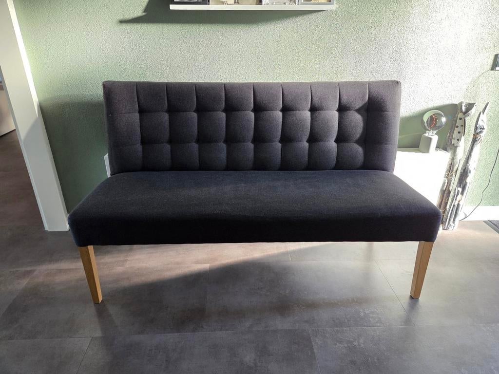 Eettafelbank met 3 stoelen - Antraciet set, Ophalen, Gebruikt, 200 cm of meer, 50 tot 100 cm