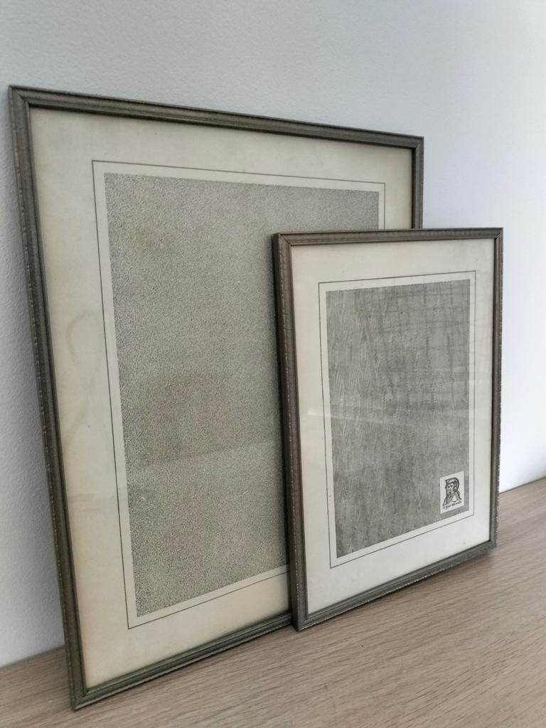 2 x antieke verzilverde lijsten, Verzenden, Metaal of Aluminium, Minder dan 50 cm, Minder dan 50 cm