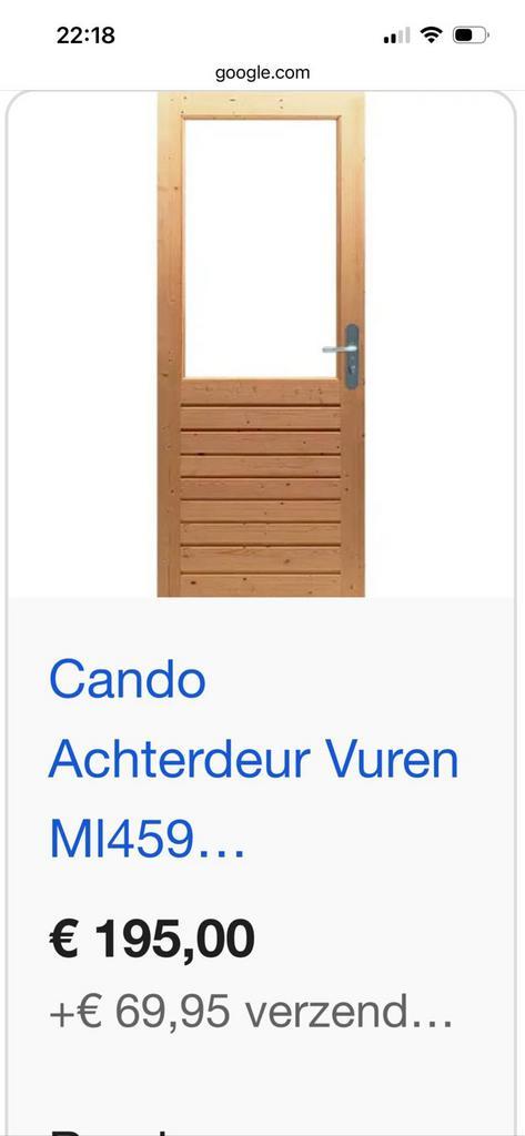 Cando Achterdeur Vuren MI459, Doe-het-zelf en Verbouw, Deuren en Horren, Nieuw, Buitendeur, 200 tot 215 cm, Hout, Ophalen of Verzenden