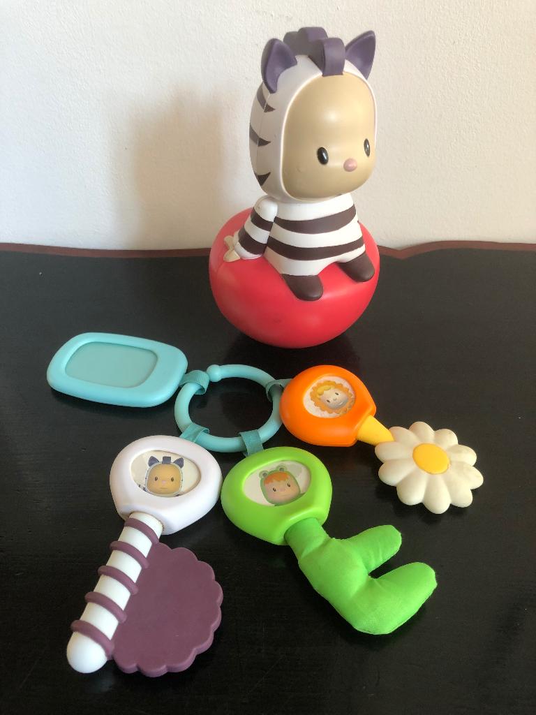 Smoby Cotoons set; tuimelaar & sleutels, babyspeelgoed, Kinderen en Baby's, Speelgoed | Babyspeelgoed, Ophalen of Verzenden, Zo goed als nieuw