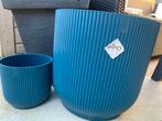 2 Elho Vibes Fold bloempotten - diepblauw (18cm & 35cm), Tuin en Terras, Bloempotten, Kunststof, Gebruikt, Rond, Binnen