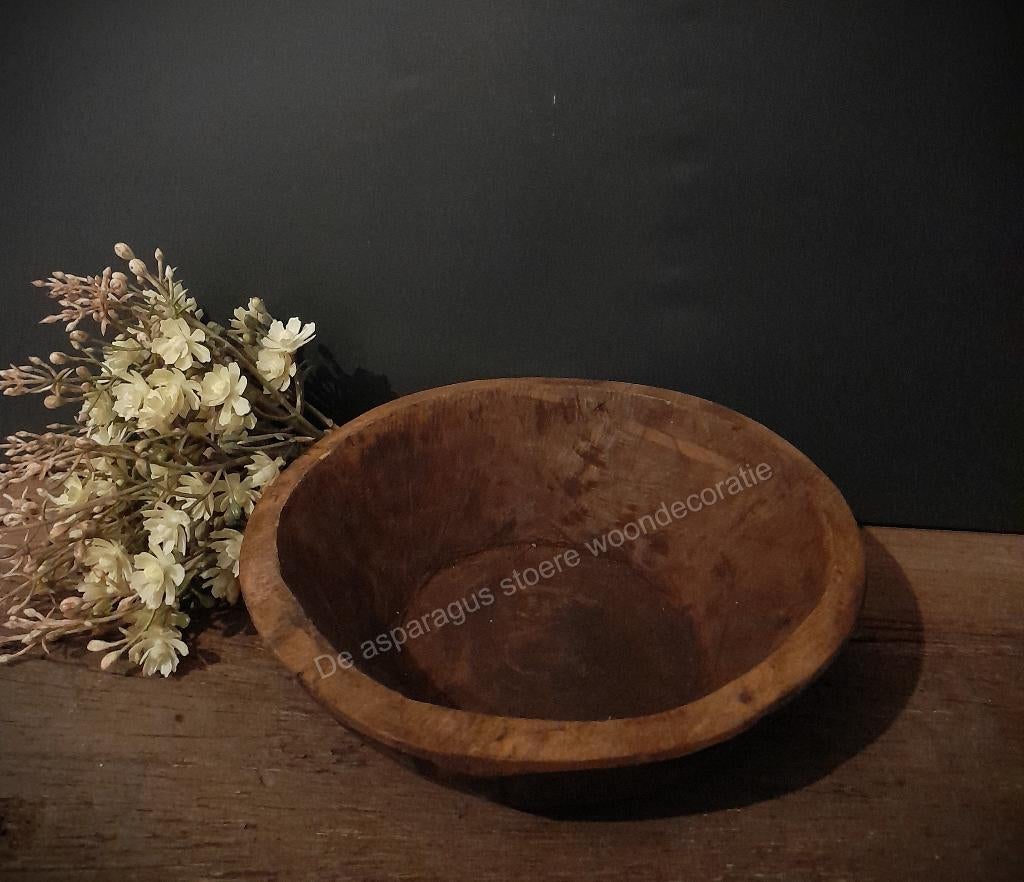 NIEUW Oude houten schalen, Huis en Inrichting, Woonaccessoires | Schalen en Manden, Schaal, Rond, Nieuw, Ophalen of Verzenden
