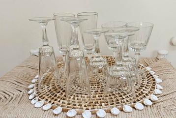 Vintage brocante wijnglazen champagne glazen 10x  beschikbaar voor biedingen