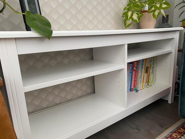 Wit TV Meubel met Open Vakken, Huis en Inrichting, Kasten | Televisiemeubels, Gebruikt, Minder dan 100 cm, 100 tot 150 cm, 25 tot 50 cm