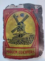 oud emaille reclamebord Molen lucifers VHLF jaren '30, Ophalen of Verzenden, Gebruikt, Reclamebord