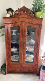 Antieke kast wortelnoten gefineerd. Handwerk., Antiek en Kunst, Ophalen
