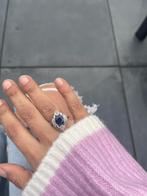 Handgemaakte zilveren ring met Saffier, Sieraden, Tassen en Uiterlijk, Armbanden, Nieuw, Met edelsteen, Ophalen of Verzenden, Zilver