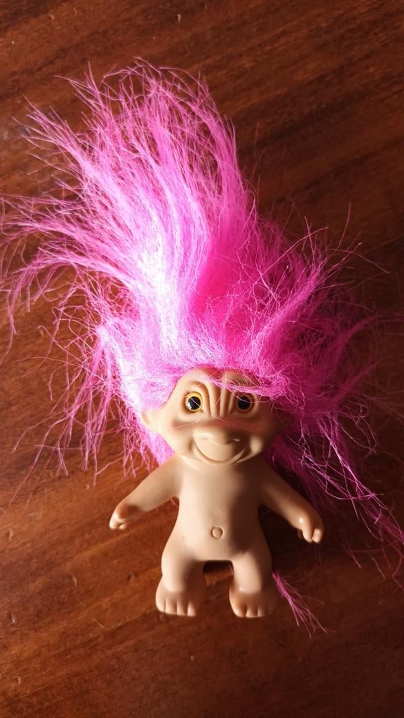Vintage Troll Pop met Roze Haar, Ophalen of Verzenden, Gebruikt, Overige typen
