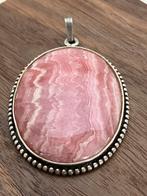 Grote zilveren hanger met rhodochrosiet, Sieraden, Tassen en Uiterlijk, Kettinghangers, Ophalen of Verzenden, Zo goed als nieuw