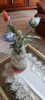 Glazen vaas met glazen tulpen, Ophalen, Overige kleuren, Minder dan 50 cm, Glas