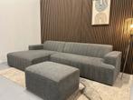 By Sidde Moa - Hoekbank + Hocker - Gravel Grey - Nette Staat, Ophalen of Verzenden, Zo goed als nieuw, 150 cm of meer, Vierpersoons of meer