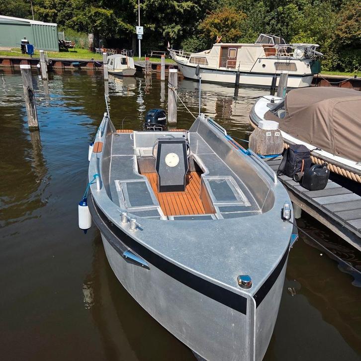 Aluminium Sloep/Tender te Koop!, Watersport en Boten, Motorboten en Motorjachten, Gebruikt, Aluminium, Tot 6 meter, Benzine, Buitenboordmotor