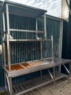 RVS Werktafel met Opzetstuk, Ophalen, Gebruikt