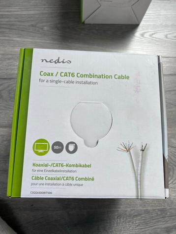 Cat6/Coax kabel 50m + 6 RJ45 connectoren - Nieuw! beschikbaar voor biedingen