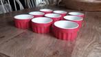 Servies ramekin/ovenschaaltjes rood samen :, Ophalen of Verzenden, Glas, Overige stijlen, Schaal of Schalen