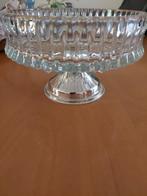 Kristalschaal met zilveren voet, Ophalen of Verzenden