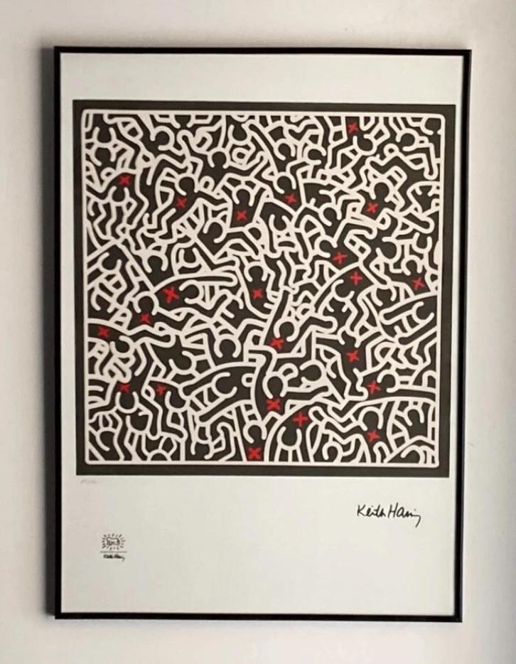 Keith Haring : litho op groot formaat, Antiek en Kunst, Kunst | Litho's en Zeefdrukken, Ophalen of Verzenden