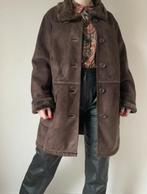 Suèdine nepbont jas, XL. Boho bohemian vintage style fur, Bruin, Verzenden, Maat 46/48 (XL) of groter, Ulla Popken