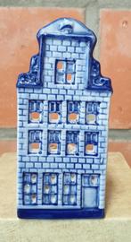waxinelichthouder huis halsgevel klokgevel Delfts blauw, Ophalen of Verzenden, Zo goed als nieuw