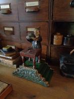 ~ Antieke Mechanische Gietijzeren Spaarpot, Ophalen of Verzenden