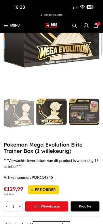 Nieuwe Pokémon ETB elite trainer box beschikbaar voor biedingen