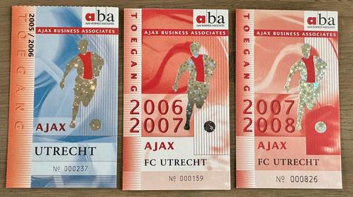 Voetbal 3 toegangskaarten AJAX  FC UTRECHT 05/06-06/07-07/08, Verzamelen, Sportartikelen en Voetbal, Zo goed als nieuw, Ajax, Verzenden