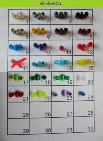 L803 LEGO STEEN 1x1 ROND, TONNETJE, 3062 DIVERSE KLEUREN beschikbaar voor biedingen