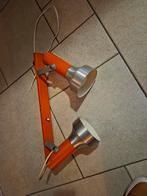 Vintage oranje wandlamp met twee spots, Ophalen of Verzenden, Gebruikt, Metaal, Vintage