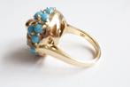 14 Karaat Vintage Ring Turkoois, Ophalen of Verzenden, Met edelsteen, Dame, Goud