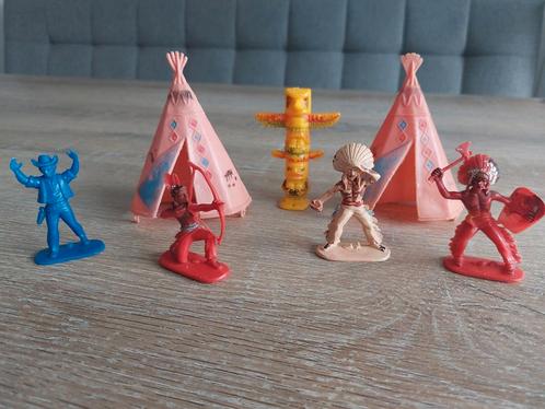 W. Germany vintage cowboy indianen totempaal wigwam, Verzamelen, Poppetjes en Figuurtjes, Gebruikt, Ophalen of Verzenden