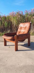 Vintage deense zweedse stoel 1970s, Ophalen, Zo goed als nieuw, Leer