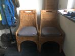 Rieten stoelen 4 stuks, Huis en Inrichting, Stoelen, Ophalen of Verzenden, Gebruikt, Bruin, Twee