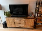 Dressoir Kyan Leen Bakker Tv-meubel mangohout zwart, Ophalen, 100 tot 150 cm, Zo goed als nieuw, Metaal