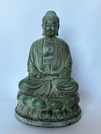 Groot Boeddha Beeld China, gestempeld brons Lotus., Ophalen of Verzenden, Gebruikt, Mens