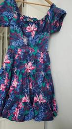 Jurk blauw roze M, Kleding | Dames, Jurken, Verzenden, Nieuw, Blauw, Knielengte