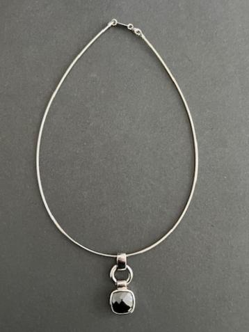 NIEUW ZINZI OMEGA zilveren omega ketting met hanger black beschikbaar voor biedingen