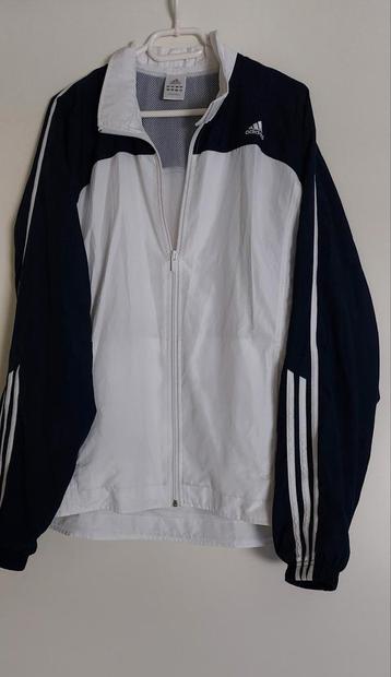 Een heel mooi ADIDAS Sport Jasje - Blauw/Wit - L  beschikbaar voor biedingen