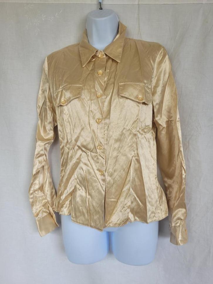 Goudkleurige blouse mt M/L, Kleding | Dames, Carnavalskleding en Feestkleding, Zo goed als nieuw, Kleding, Carnaval, Maat 38/40 (M)
