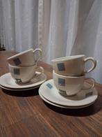 New Blocks kop en schotel set (4 stuks), Gebruikt, Keramiek, Ophalen of Verzenden, Overige stijlen