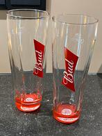 2 Bud Bierglazen Glazen Rood King of Beers Budweiser, Verzamelen, Biermerken, Overige merken, Glas of Glazen, Gebruikt, Ophalen of Verzenden