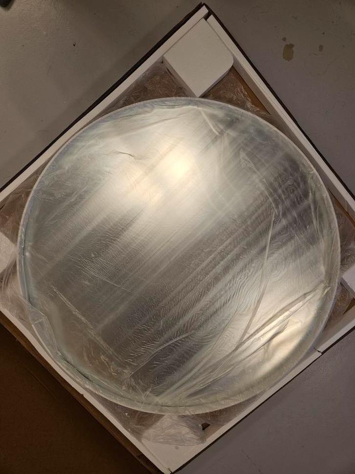 Grote Spiegel - 1 Meter Doorsnede - Witte Rand, Huis en Inrichting, Woonaccessoires | Spiegels, Zo goed als nieuw, Minder dan 100 cm