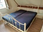 Gietijzeren bed met lattenbodem, Gebruikt, Wit, Romantisch, Tweepersoons